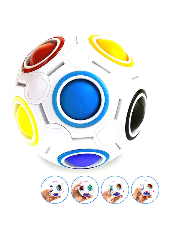 Rainbow Ball Magic Cube Fidget Toy Puzzle, Ages 3+