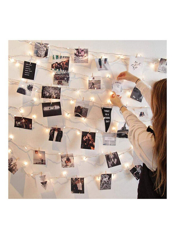 

Generic 80-Leds 50-Photo Clips String Fairy Lights to Hang Card, White