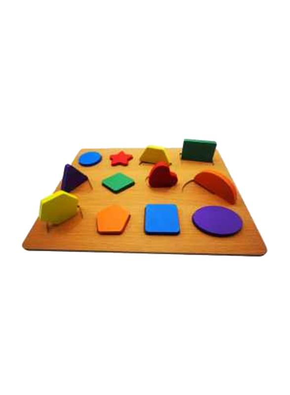 Wooden Geometric Shapes Montessori Bricks Preschool Puzzle Educational Toy Set, Ages 3+