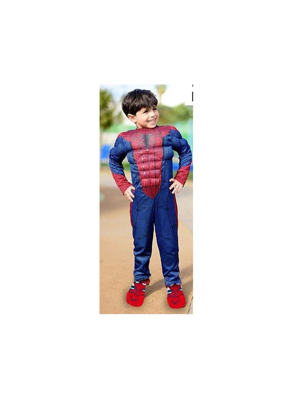 Spider Man Costume with Muscle for Kids, Red/Blue