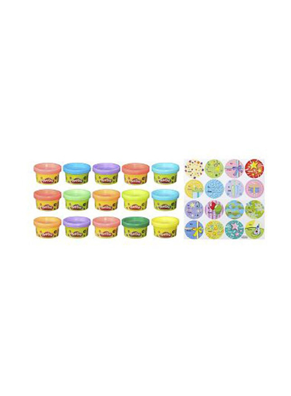 Play-Doh Dough Can Set with Gift Card Stickers, Multicolour