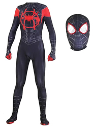 The Spider Verse Miles Morales Cosplay Costumes For Kids, Medium, Red/Black