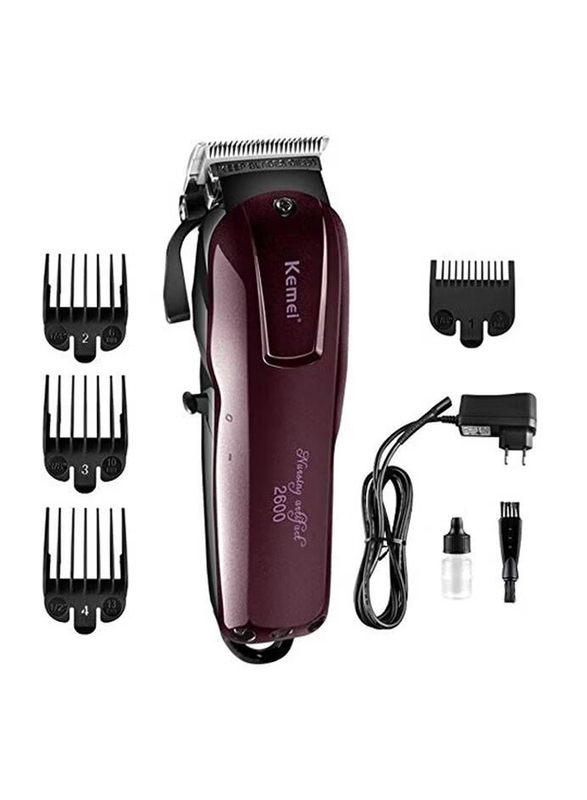 Kemei Professional Electric Fader Hair Trimmer, Maroon/Black