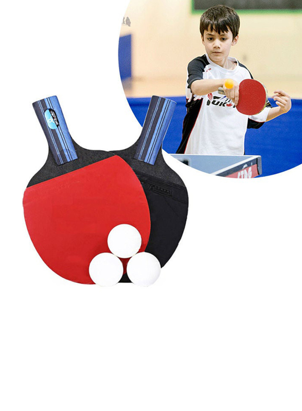 Professional Training Table Tennis Bat and Ball Set, 6 Pieces, Multicolour