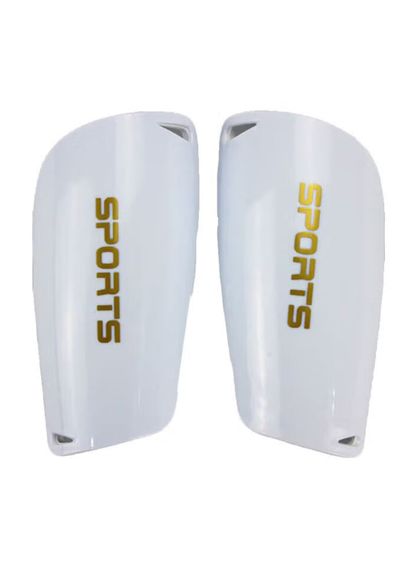 Soccer Football Training Shin Guard Leg Pad Pair, White