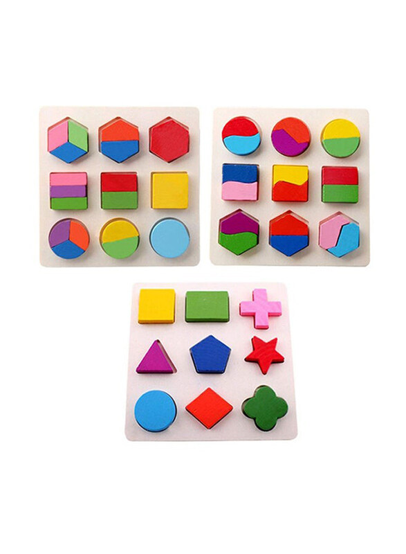 

Generic 3 Patterns Baby Early Learning Wooden Geometry Shape Sorting Educational Puzzle Toy