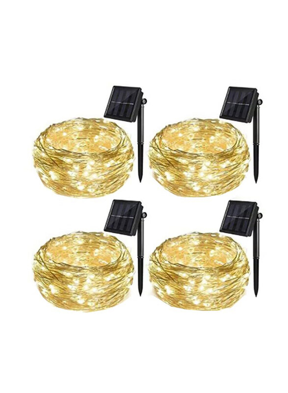 

Beauenty 100 LED Solar String Light for Christmas, 17 x 46cm, 4 Pieces, Yellow