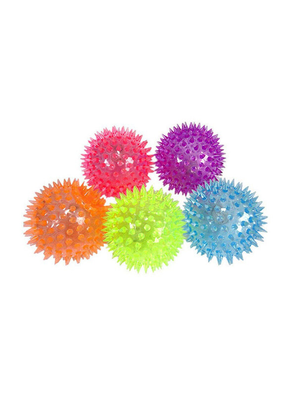 

Generic Portable LED Flashing Bounce Spike Massage Ball Stress Relief Kids Pet Gog Toy, Assorted Colours