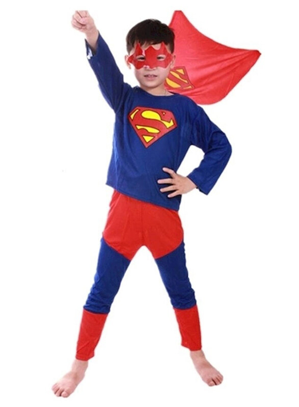 

Generic Superman Costume, Free Size, Red/Blue