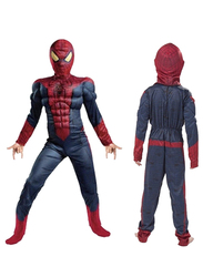 Spiderman Costume with Muscle, Blue/Red