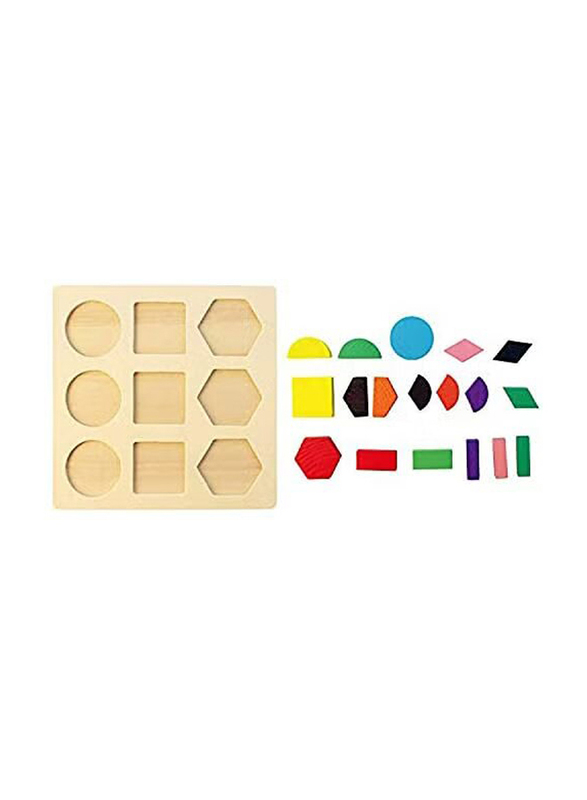 Beauenty Wooden Multifunction Children Math Shapes Geometric Puzzle Learning Education Toys, 3 Packs, Ages 3+