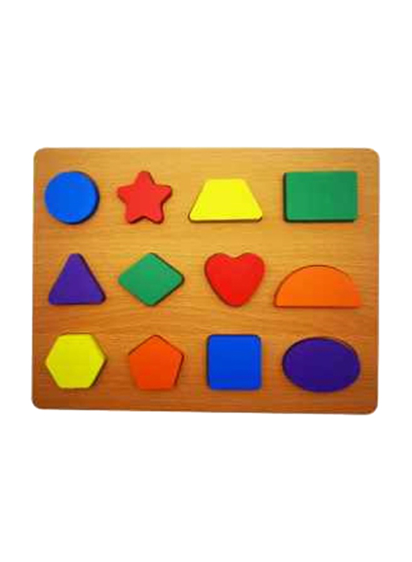 Wooden Geometric Shapes Montessori Bricks Preschool Puzzle Educational Toy Set, Ages 3+