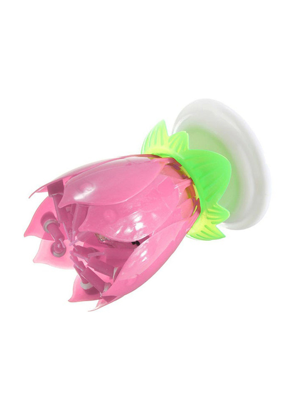 14 Musical Spinning Rotating Lotus Flower Birthday Candle, Pink