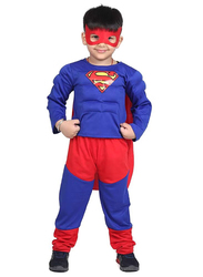 Fancydresswale Superman Muscle Fancy Dress Costume, 4 - 6 Years, Red/Blue