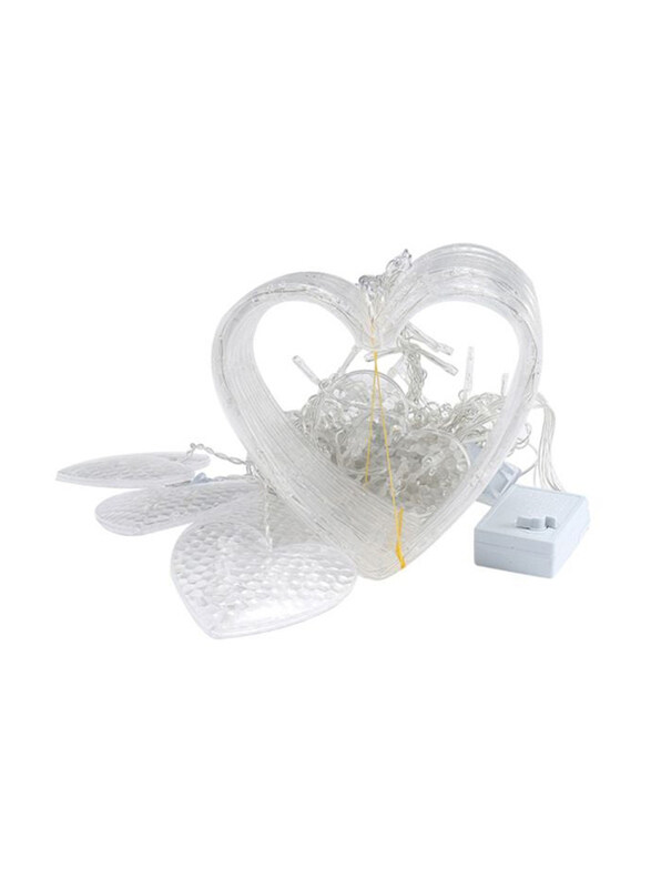 

Voberry LED Heart-Shaped Hanging Curtain Light, 10 x 4 x 380cm, White