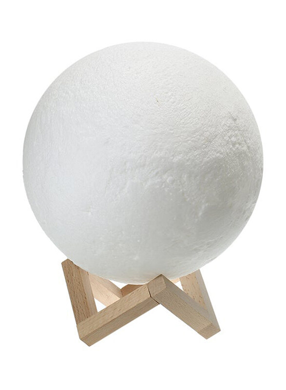 

Generic 3D Printing Moon LED Night Lamp with Wooden Stand & Remote Control, White