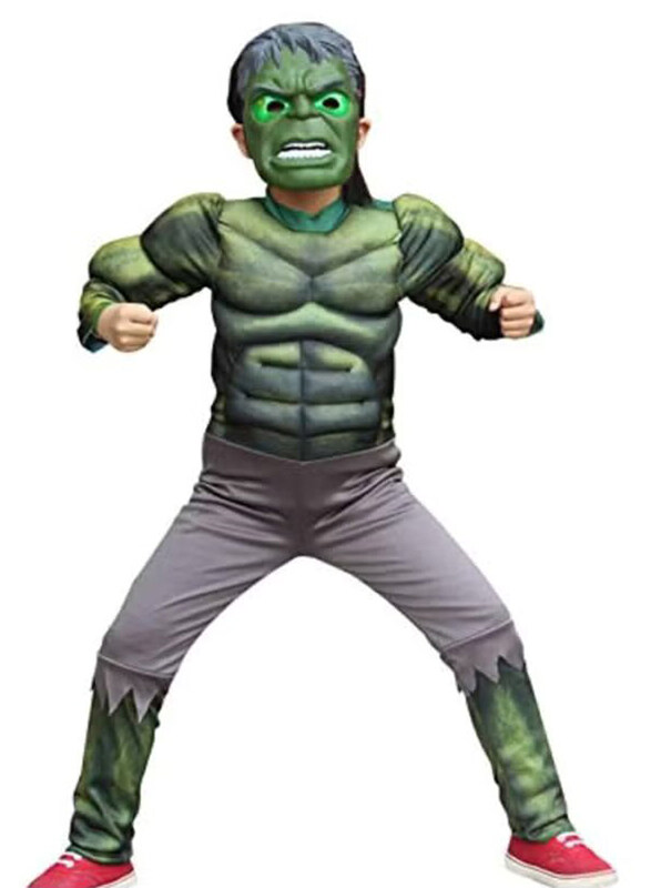 Fancydresswale Superhero Hulk Costume With Mask, 7 - 8 Years, Green