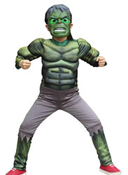 Fancydresswale Superhero Hulk Costume With Mask, 7 - 8 Years, Green