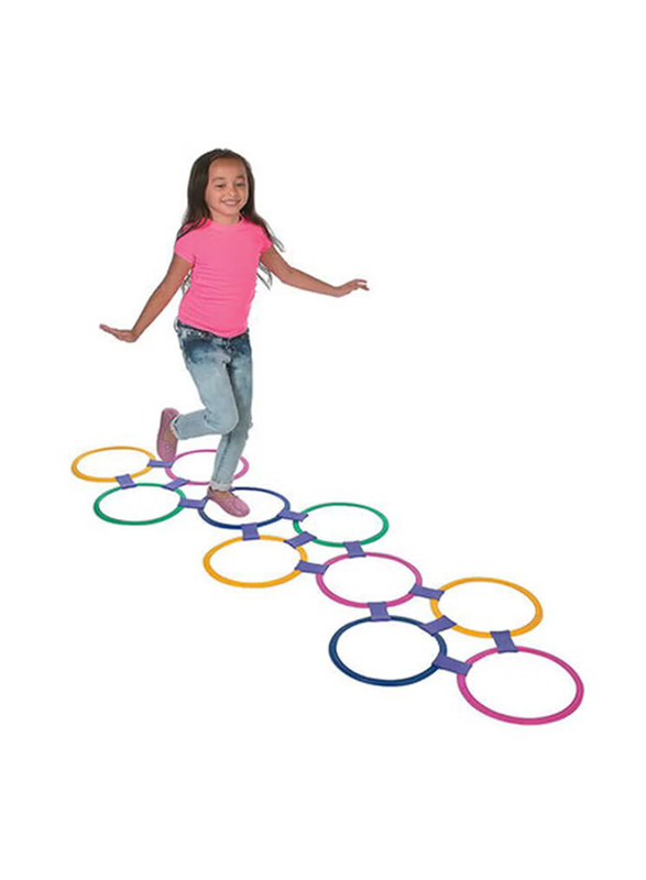 Twister Hopscotch Active Indoor Play with Rings and Spinner Party Board Game for Kids, Ages 6+, Multicolour