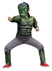 Fancydresswale Superhero Hulk Costume With Mask, 8 - 9 Years, Green