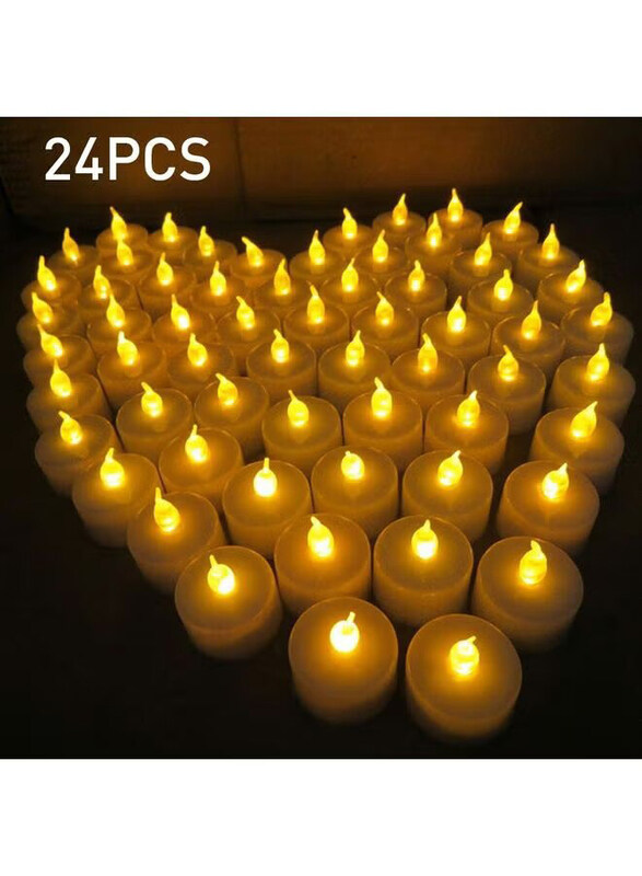 

Generic Rechargeable LED Flickering Flameless Candles with Base, 24-Piece, Warm White