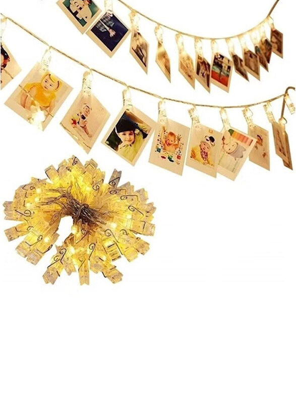 

Generic Dimmable 50 LED Photo Clips Decorative String Holder, White