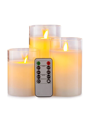 LED Flameless Candle Set with Remote, 3 Pieces, White