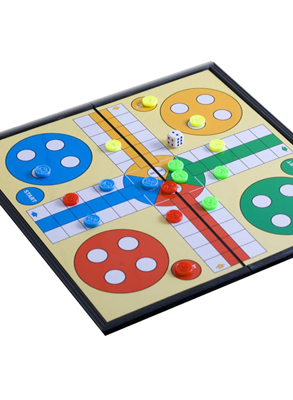 Margoun Magnetic Foldable Ludo Board Game for 4 Players, Multicolour