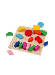 Grizzly 3-Piece Geometric Matching Blocks Pegged Puzzle, Multicolour