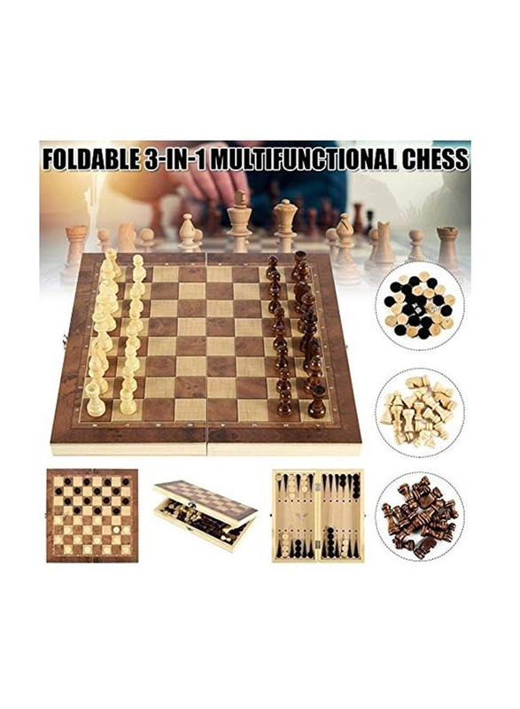 Wooden Chess Board Game Set, Ages 12+, Multicolour