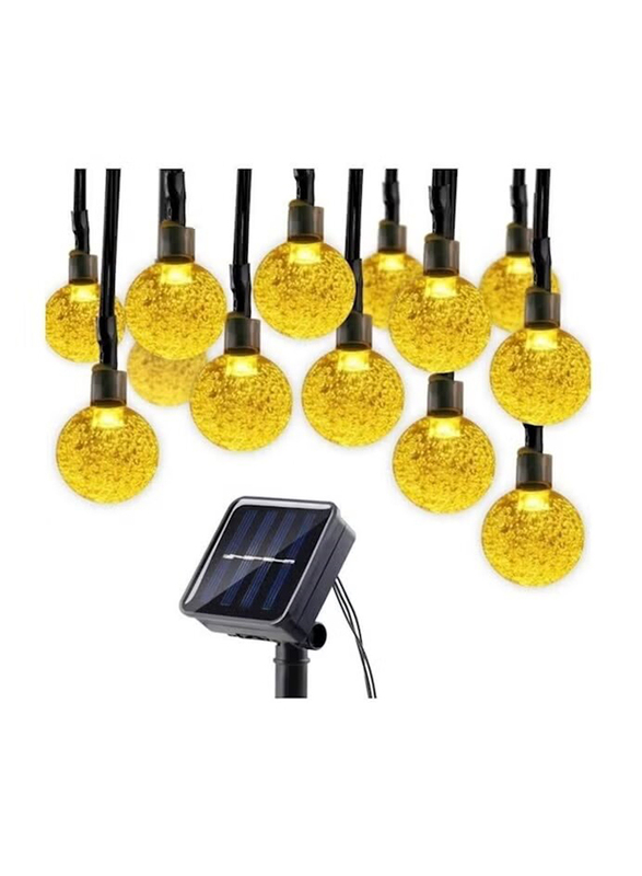 30-LED Solar Christmas String Lights, Yellow