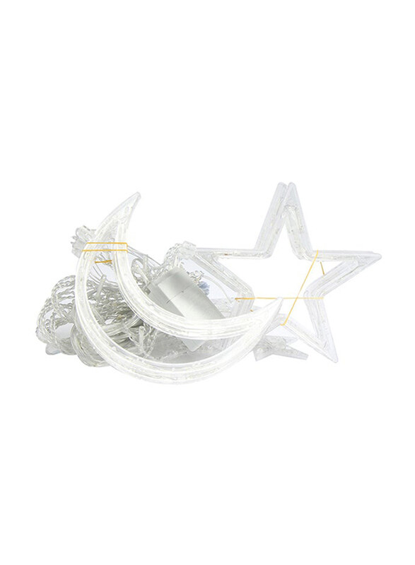 

Generic LED Moon and Star Curtain Light, 20 x 15 x 8cm, Warm White