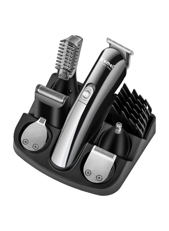 

Kemei 6 in 1 Hair Clipper Beard Trimmer Kit, Silver