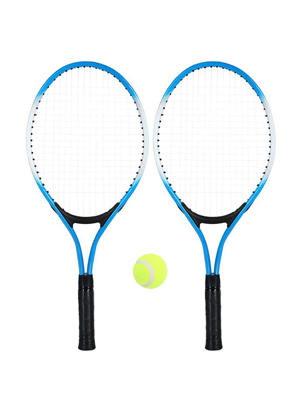 

Generic Tennis Racket and Ball, 3 Pieces, Blue/Black/Yellow