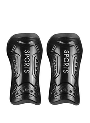 2-Piece Football Protective Breathable Shin Guards, Black