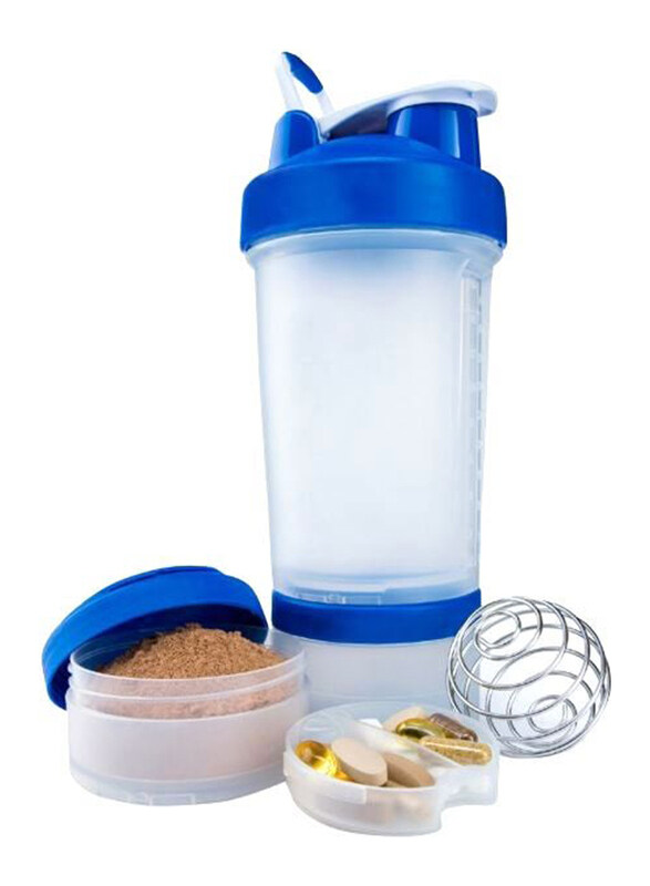 

Generic Blender Bottle Gym Bottle Shaker, One Size, Blue/Clear
