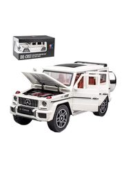 Die Cast 1:24 Scale Mercedes Benz V12 G63 AMG Die Cast Model Zinc Alloy Pull Back Toy Cars with Sound and Light, White