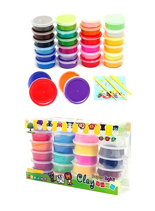 

Generic Soft Super Light Modelling Polymer Clay Set, 24 Pieces, Multicolour