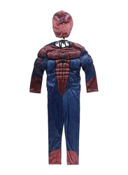 Spiderman Costume with Muscle, Blue/Red