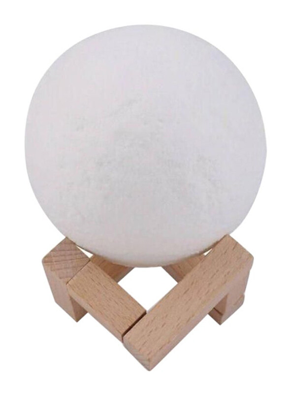 

Generic 3D USB LED Moon Lamp with Stand, White/Beige