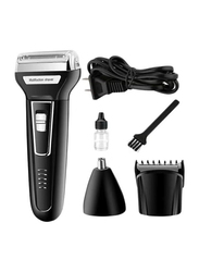 Kemei 3-In-1 Electric Hair Clipper, Black/Silver/White