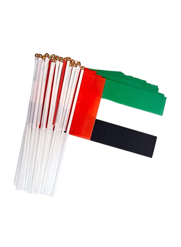 

Generic UAE Flag Hand Waving Flags, 30-Pieces, Multicolour