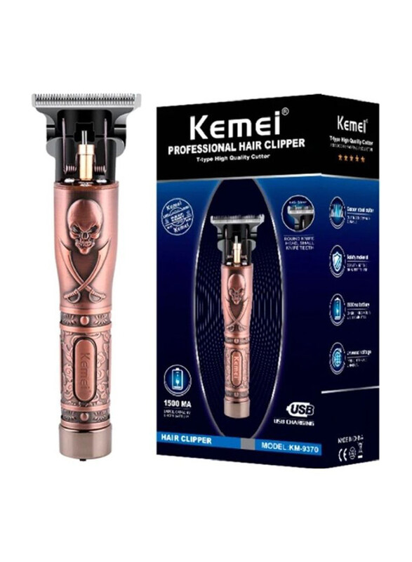 

Kemei Rechargeable Professional Electric Hair & Beard Shaver Trimmer, KM-9370, Gold