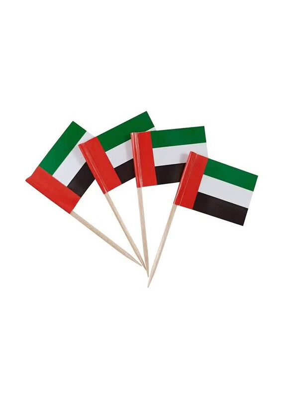 

Generic 100-Piece UAE Flag Cup Cake Topper Toothpick, Multicolour