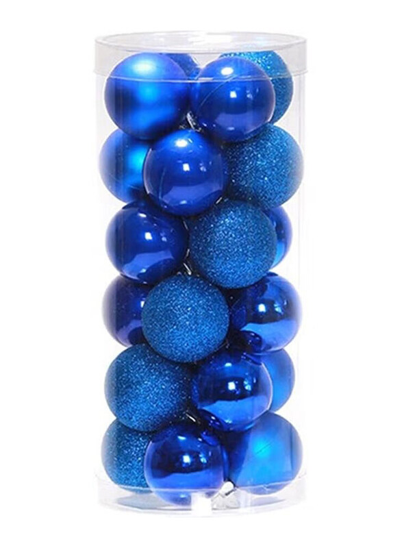 

Generic Shiny Xmas Tree Ball Bubles Decor Hanging Ornament, 24-Piece, Blue