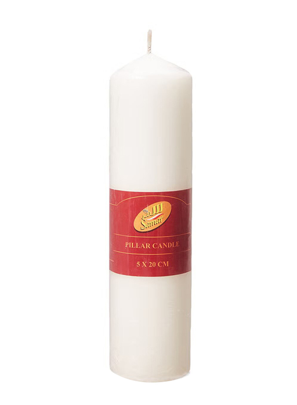 Samar Scented Pillar Candle, 5 x 20cm, White