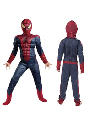 Spider Man Costume with Muscle for Kids, Red/Blue