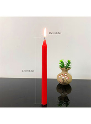 10-Piece Unscented Straight Taper Candle, Red