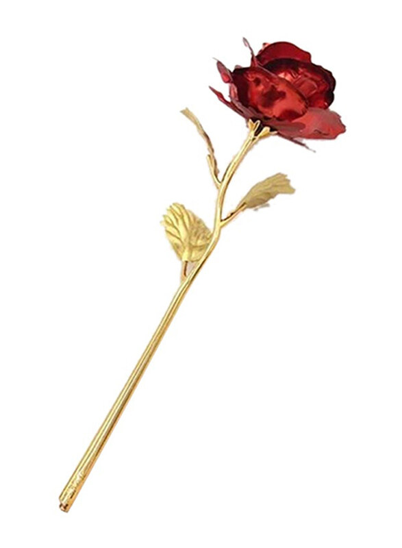 

Bluelans Gold Plated Rose Flower, 25 x 8 x 5cm, Red/Gold