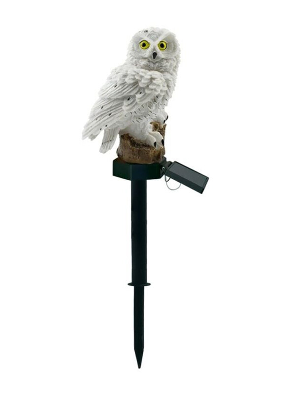 

Beauenty Owl Figure with LED Garden Light, 13 x 13 x 23cm, White/Black/Brown